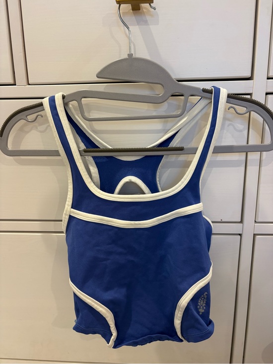 FP Movement by Free People Tops - FP Movement by Free People Blue and White Athletic Tank